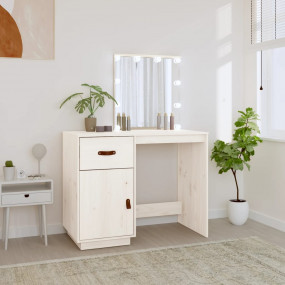 Dressing Table White Solid Pine Wood Medium Dressing Ta...