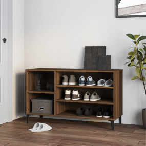 Shoe Cabinet Brown oak Engineered wood Medium Shoe Cabi...