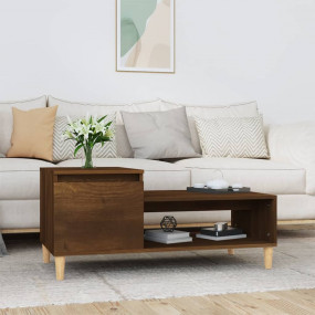 Coffee Table Brown Oak Engineered wood, Eucalyptus wood...