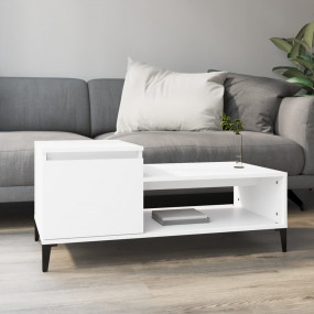 Coffee Table White Engineered wood, metal 39.4x19.7x17....