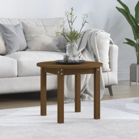 Coffee Table Honey Brown Solid Pine Wood Medium Simple
