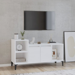 TV Cabinet High gloss white Engineered wood, iron
