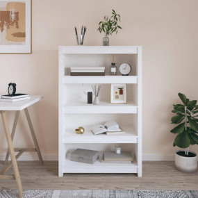 Book Cabinet White Solid pinewood Medium Book Cabinet