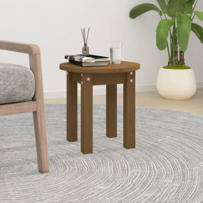 Coffee Table Honey Brown Solid Pine Wood Compact Simple