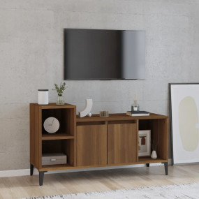 TV Cabinet Brown Oak Engineered Wood, Iron 39.4x13.8x21...
