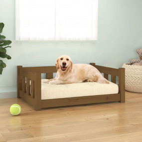 Dog Bed Honey Brown Solid Pine Wood Medium Durable Dog ...