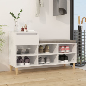 Shoe Cabinet High gloss white Engineered Wood, Solid Eu...