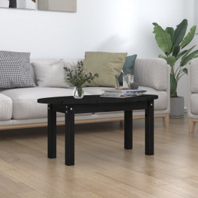 Coffee Table Black Solid pine wood Medium Durable Coffe...