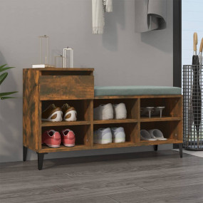 Shoe Cabinet Smoked Oak Engineered wood Medium Shoe Cab...