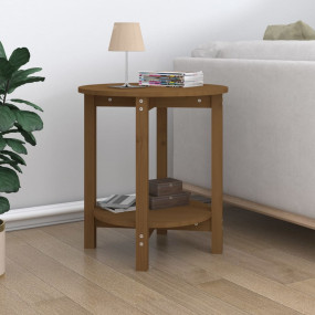 Coffee Table Honey Brown Solid Pine Wood Medium Durable