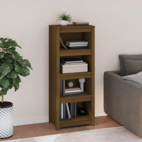 Book Cabinet Honey Brown Solid Pine Wood 19.7x13.8x49.4...