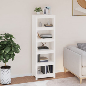 Book Cabinet White Solid pine wood Medium Book Cabinet
