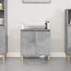 Sink Cabinet Concrete grey Engineered wood, solid eucal...