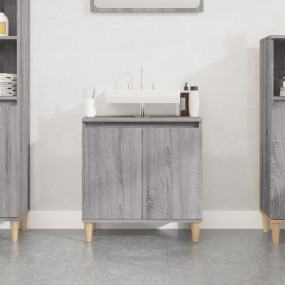 Sink Cabinet Grey Sonoma Engineered wood, Solid eucalyp...