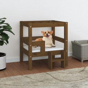 Dog Bed Honey Brown Solid Pine Wood Medium Durable Dog ...