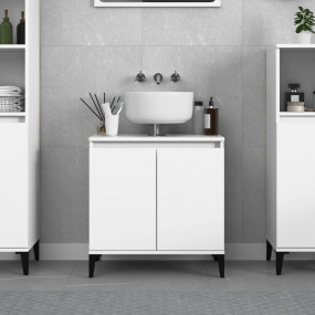 Sink Cabinet White Engineered wood, metal Medium Sink C...