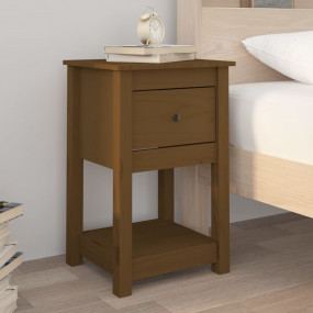 Bedside Cabinet Honey brown Solid pine wood Medium