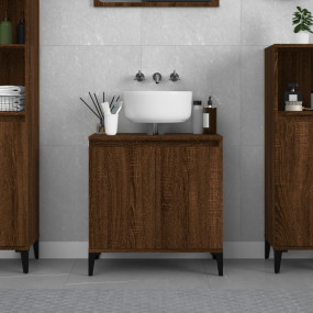 Sink Cabinet Brown oak Engineered wood 22.8x13.0x23.6 i...