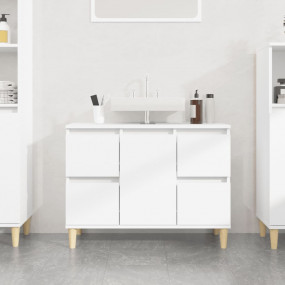 Sink Cabinet High gloss white Engineered wood, solid eu...