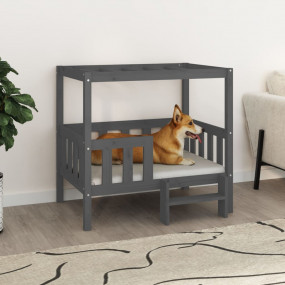 Dog Bed Grey Solid Pine Wood Large Durable Dog Bed