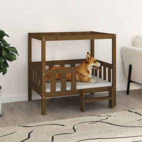 Dog Bed Honey Brown Solid Pine Wood Medium Durable Dog ...