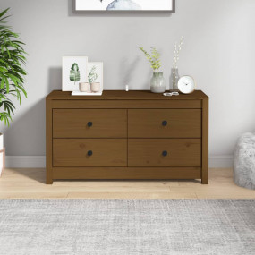 Side Cabinet Honey brown Solid pine wood Medium Side Ca...