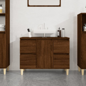 Sink Cabinet Brown Oak Engineered Wood 31.5x13.0x23.6 i...