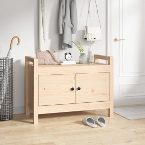 Hall Bench Natural Pine Wood Solid Pine Wood Medium Hal...