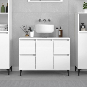 Sink Cabinet High gloss white Engineered wood Standard