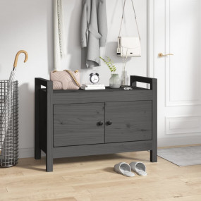Hall Bench Grey Solid pine wood Medium Bench Seating