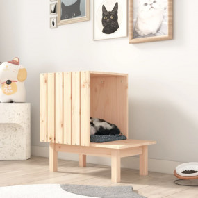 Cat House Unfinished Pine Solid pine wood Medium Durabl...