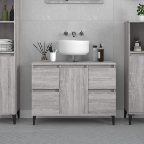 Sink Cabinet Grey Sonoma Engineered Wood, Metal Sink Ca...