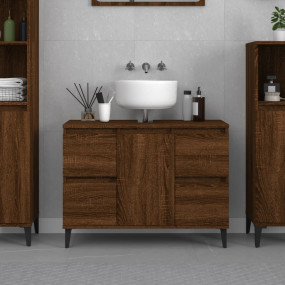 Sink Cabinet Brown Oak Engineered wood, metal 31.5x13x2...