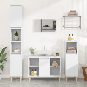 Sink Cabinet White Engineered wood, solid eucalyptus wo...