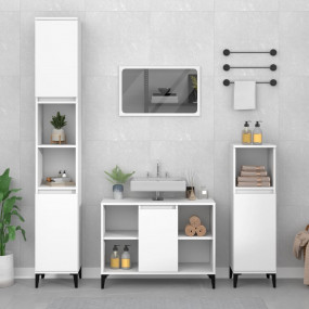 Sink Cabinet White Engineered wood, Metal Medium