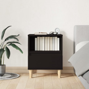 Bedside Cabinet Black Engineered Wood Bedside Cabinet R...