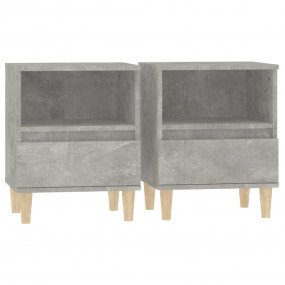 Bedside Cabinet Set of 2 Concrete Grey
