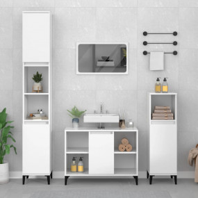 Sink Cabinet High gloss white Engineered wood, metal St...