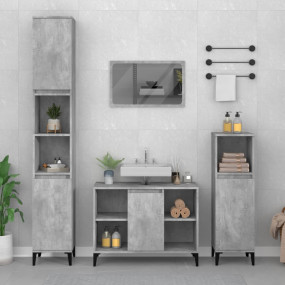 Sink Cabinet Concrete Grey Engineered Wood Medium