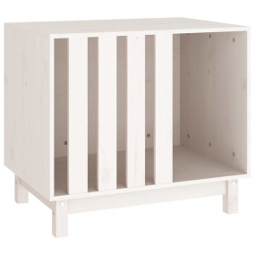 Dog House White Solid Pine Wood 27.6 x 19.7 x 24.4 in D...