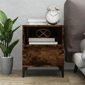 Bedside Cabinet Smoked Oak Engineered wood, metal 15.7x...