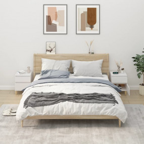 Bedside Cabinet Set of 2 White