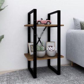 Book Cabinet Brown Oak Engineered Wood, Metal 15.7x11.8...