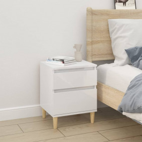Bedside Cabinet High gloss white Engineered wood
