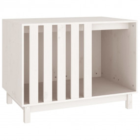 Dog House White Solid Pine Wood 35.4 x 23.6 x 26.4 in D...