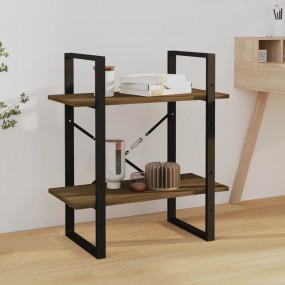 Book Cabinet Brown Oak Engineered Wood Small to Medium