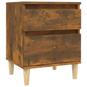 Bedside Cabinet Smoked oak Engineered wood Rectangular