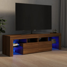 TV Cabinet Brown Oak Engineered Wood Large TV Cabinet
