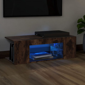 TV Cabinet Smoked Oak Engineered Wood 35.4 x 15.4 x 11....