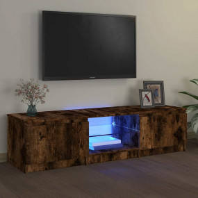 TV Cabinet Smoked Oak Engineered Wood TV Cabinet Rectan...